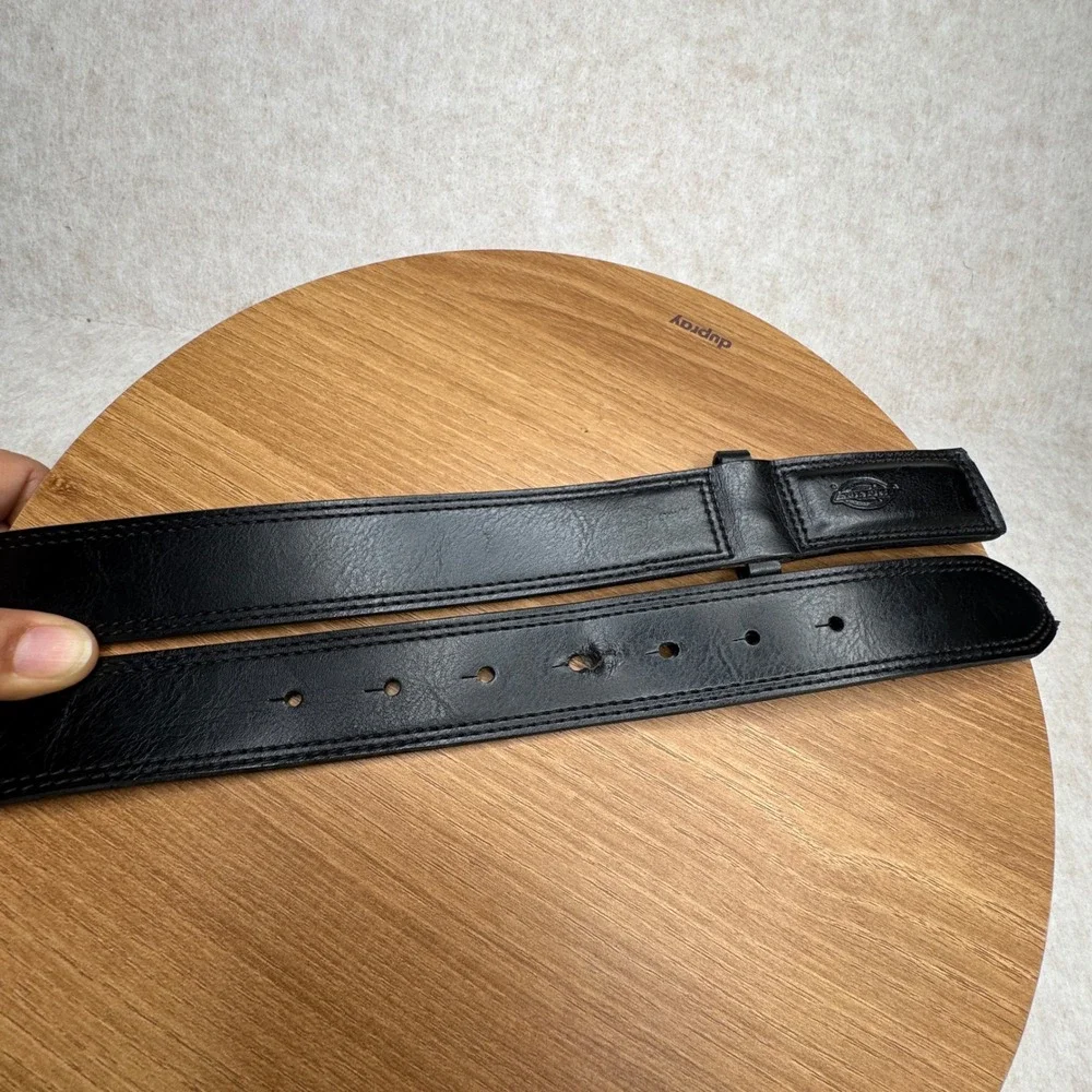 Dickies‎ Black Leather Belt Work Utility Adjustable Leather Buckle Size M 34-36